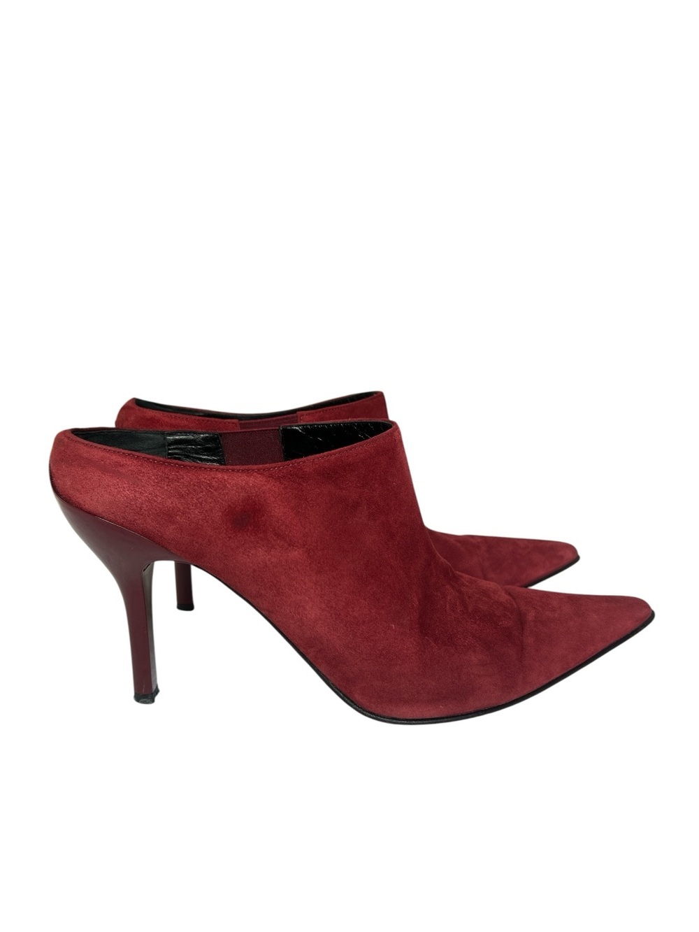 Via Spiga Burgundy Suede Pointed-Toe Mules - Picture 4 of 9